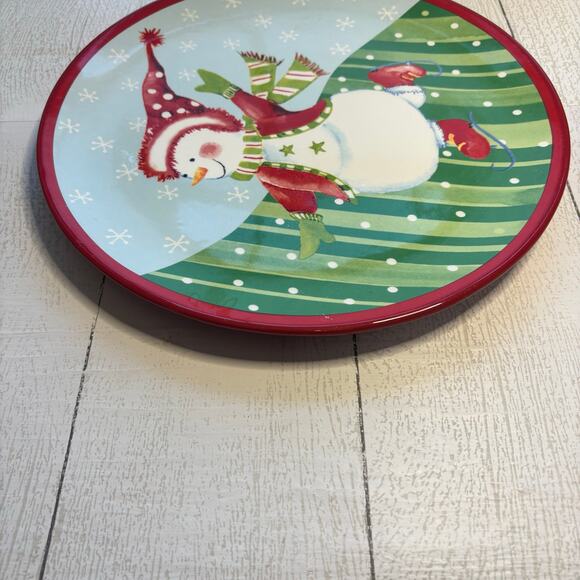 Ganz Skating Snowman Decorative Plate - Picture 3 of 9